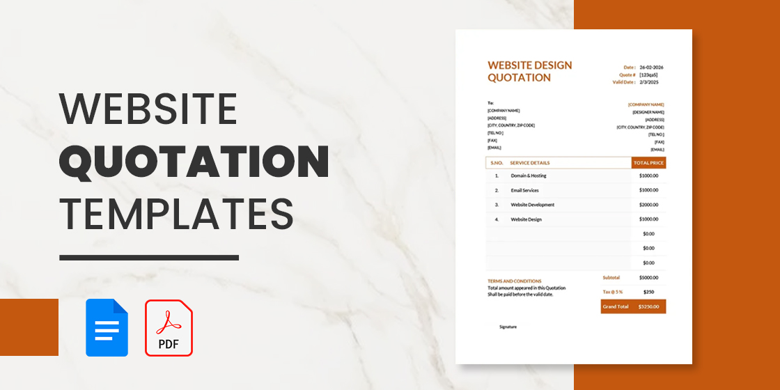 web development quotation