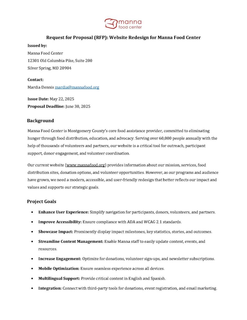 website redesign rfp