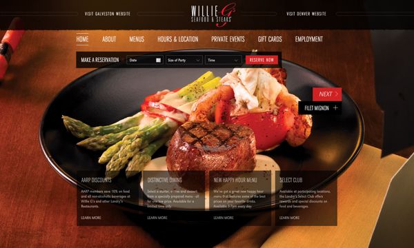 restaurant website design