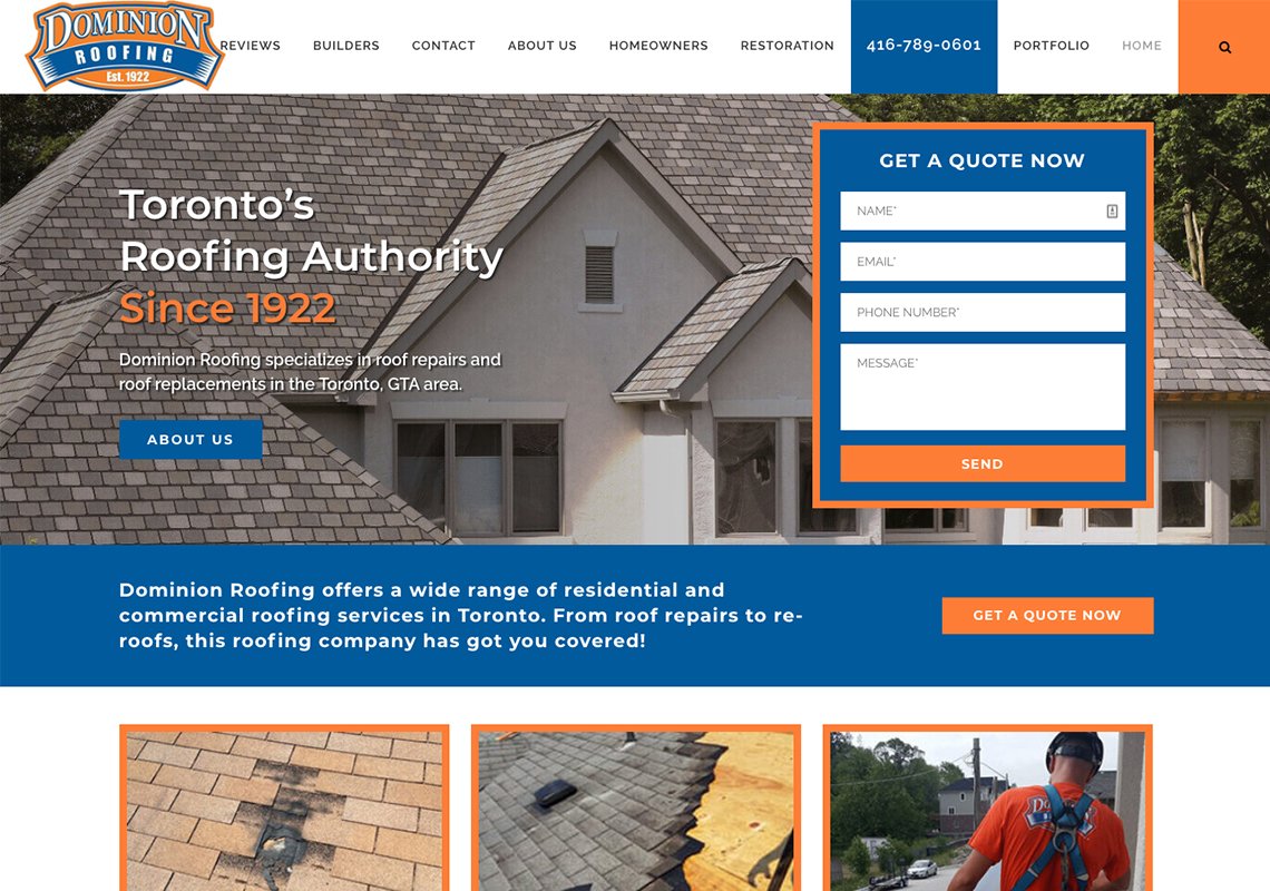 roofing website design