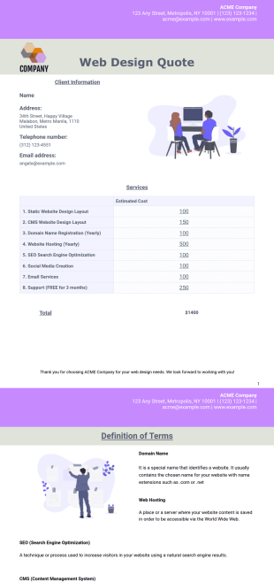 website design quotation